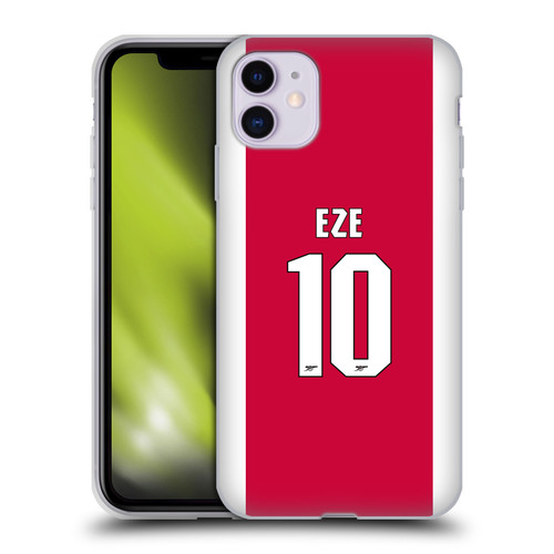 Arsenal FC 2025/26 Players Home Kit 1st Group Eberechi Eze Soft Gel Case for Apple iPhone 11