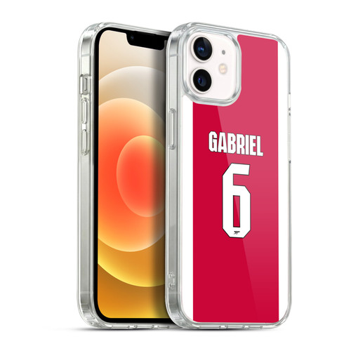 Arsenal FC 2025/26 Players Home Kit 1st Group Gabriel Magalhães Soft Gel Case for Apple iPhone 12 / iPhone 12 Pro & MagSafe