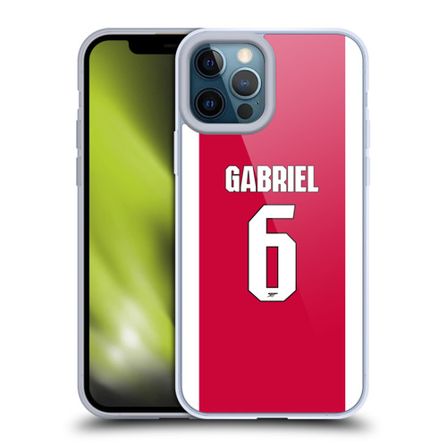 Arsenal FC 2025/26 Players Home Kit 1st Group Gabriel Magalhães Soft Gel Case for Apple iPhone 12 Pro Max
