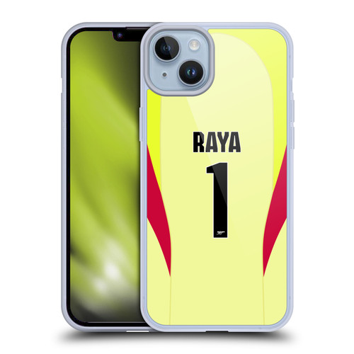 Arsenal FC 2025/26 Players Home Kit 1st Group David Raya Soft Gel Case for Apple iPhone 14 Plus