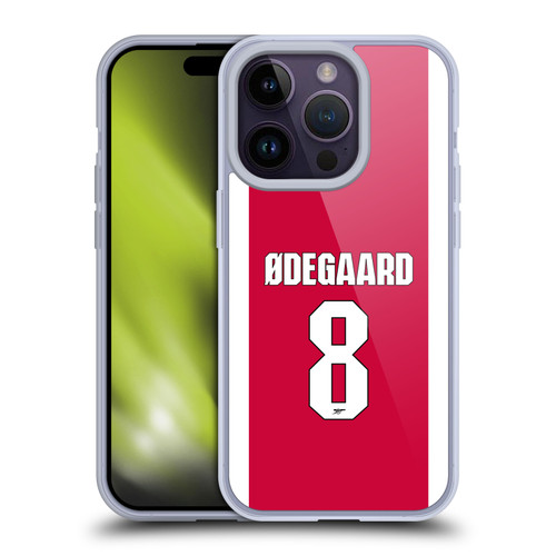 Arsenal FC 2025/26 Players Home Kit 1st Group Martin Ødegaard Soft Gel Case for Apple iPhone 14 Pro