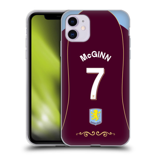 Aston Villa Football Club 2025/26 Players Home Kit 2nd Group John McGinn Soft Gel Case for Apple iPhone 11