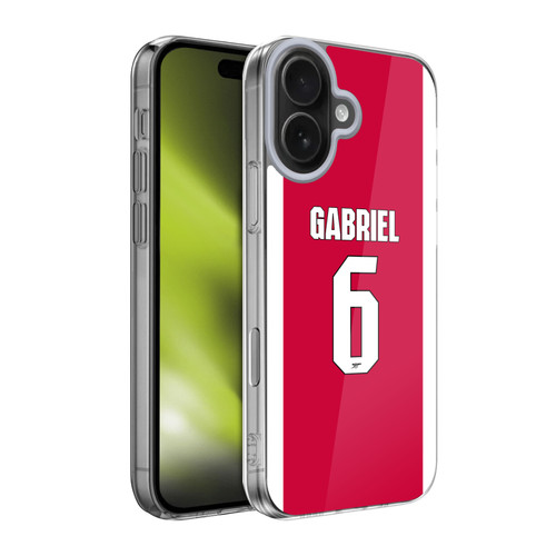Arsenal FC 2025/26 Players Home Kit 1st Group Gabriel Magalhães Soft Gel Case for Apple iPhone 17