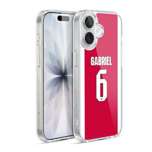 Arsenal FC 2025/26 Players Home Kit 1st Group Gabriel Magalhães Soft Gel Case for Apple iPhone 17