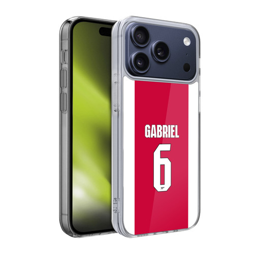 Arsenal FC 2025/26 Players Home Kit 1st Group Gabriel Magalhães Soft Gel Case for Apple iPhone 17 Pro