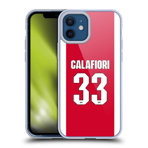 Arsenal FC 2025/26 Players Home Kit 2nd Group Riccardo Calafiori Soft Gel Case for Apple iPhone 12 / iPhone 12 Pro
