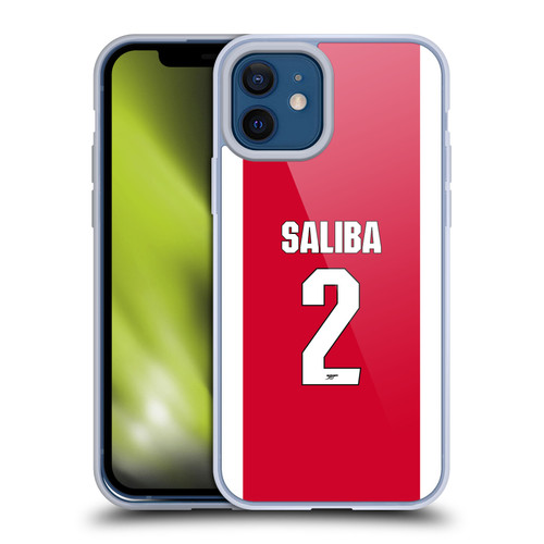 Arsenal FC 2025/26 Players Home Kit 2nd Group William Saliba Soft Gel Case for Apple iPhone 12 / iPhone 12 Pro