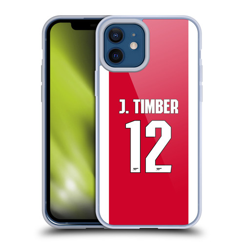 Arsenal FC 2025/26 Players Home Kit 2nd Group Jurriën Timber Soft Gel Case for Apple iPhone 12 / iPhone 12 Pro