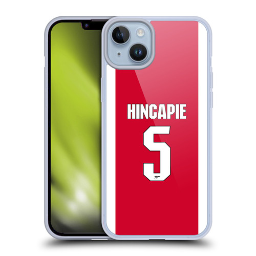Arsenal FC 2025/26 Players Home Kit 2nd Group Piero Hincapié Soft Gel Case for Apple iPhone 14 Plus