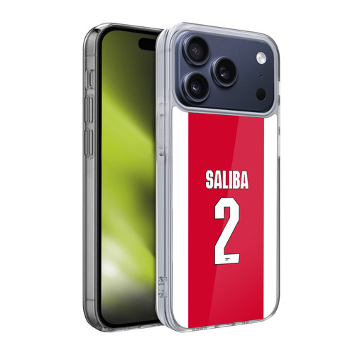 Arsenal FC 2025/26 Players Home Kit 2nd Group William Saliba Soft Gel Case for Apple iPhone 17 Pro