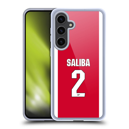Arsenal FC 2025/26 Players Home Kit 2nd Group William Saliba Soft Gel Case for Samsung Galaxy S24+ 5G