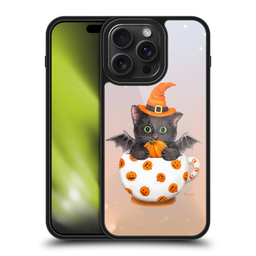 Kayomi Harai Graphic Art Halloween Kitten In Teacup Gel Armour Case For Apple iPhone 15 Pro Max