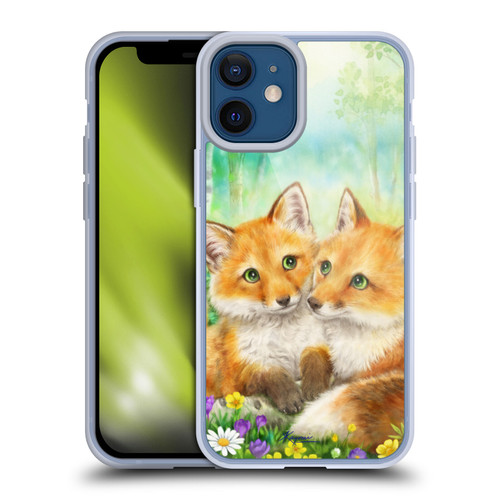 Kayomi Harai Graphic Art Fox Couple In Forest Soft Gel Case for Apple iPhone 12 Mini