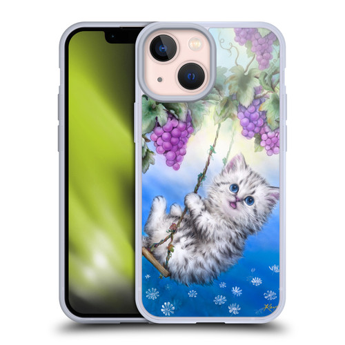 Kayomi Harai Graphic Art Kitten Swing With Grapes Soft Gel Case for Apple iPhone 13 Mini