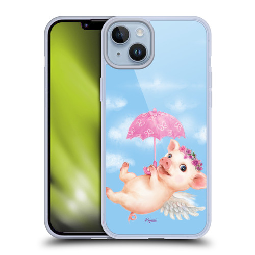 Kayomi Harai Graphic Art Pig Umbrella Soft Gel Case for Apple iPhone 14 Plus