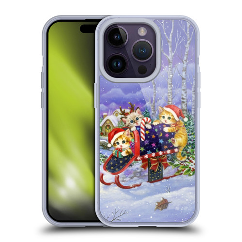Kayomi Harai Graphic Art Christmas Cats Mailbox Soft Gel Case for Apple iPhone 14 Pro