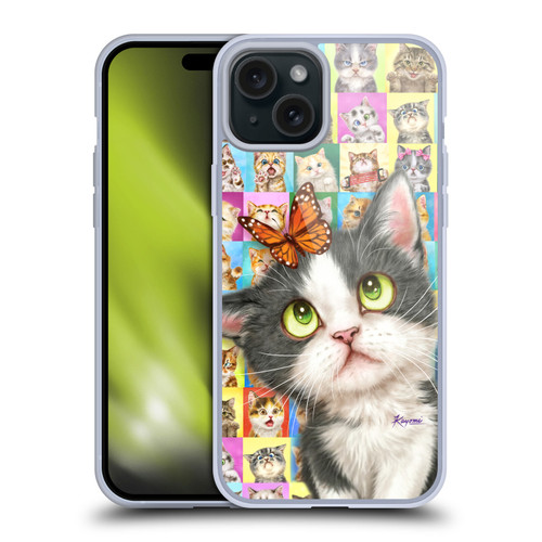 Kayomi Harai Graphic Art Cats Puzzle Soft Gel Case for Apple iPhone 15 Plus