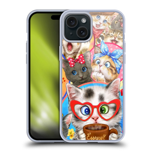 Kayomi Harai Graphic Art Character Cats Soft Gel Case for Apple iPhone 15 Plus