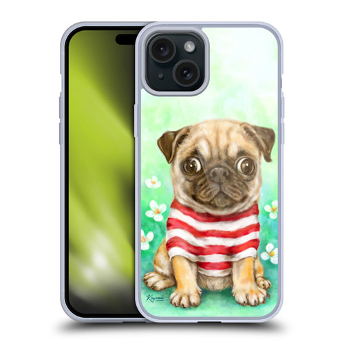 Kayomi Harai Graphic Art Pug Soft Gel Case for Apple iPhone 15 Plus