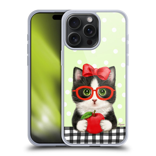 Kayomi Harai Graphic Art Teacher Cat With Apple Soft Gel Case for Apple iPhone 15 Pro Max
