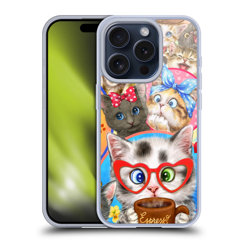 Kayomi Harai Graphic Art Character Cats Soft Gel Case for Apple iPhone 15 Pro