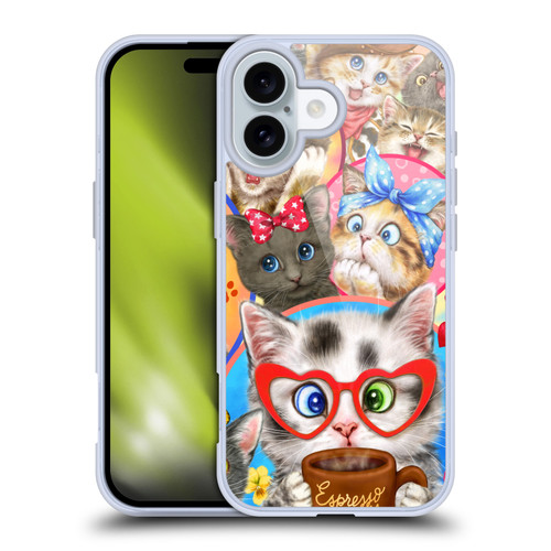 Kayomi Harai Graphic Art Character Cats Soft Gel Case for Apple iPhone 16