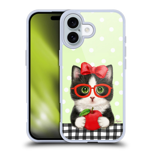 Kayomi Harai Graphic Art Teacher Cat With Apple Soft Gel Case for Apple iPhone 16