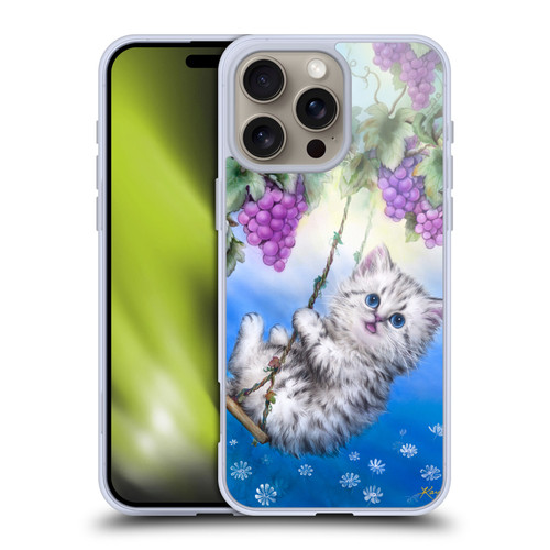 Kayomi Harai Graphic Art Kitten Swing With Grapes Soft Gel Case for Apple iPhone 16 Pro Max