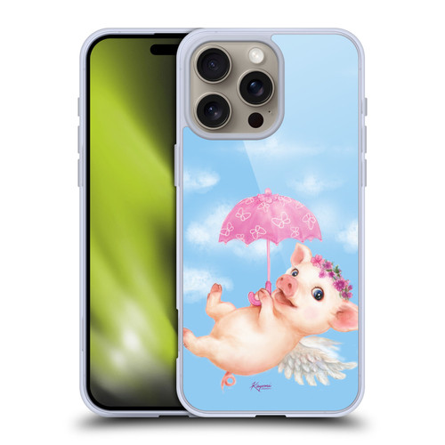 Kayomi Harai Graphic Art Pig Umbrella Soft Gel Case for Apple iPhone 16 Pro Max