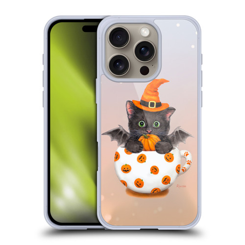 Kayomi Harai Graphic Art Halloween Kitten In Teacup Soft Gel Case for Apple iPhone 16 Pro