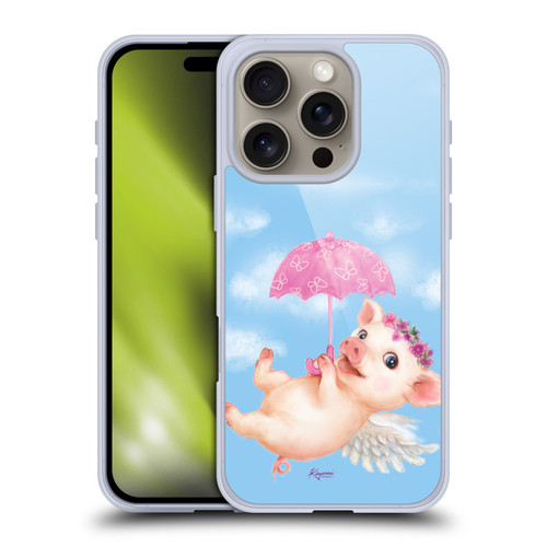 Kayomi Harai Graphic Art Pig Umbrella Soft Gel Case for Apple iPhone 16 Pro