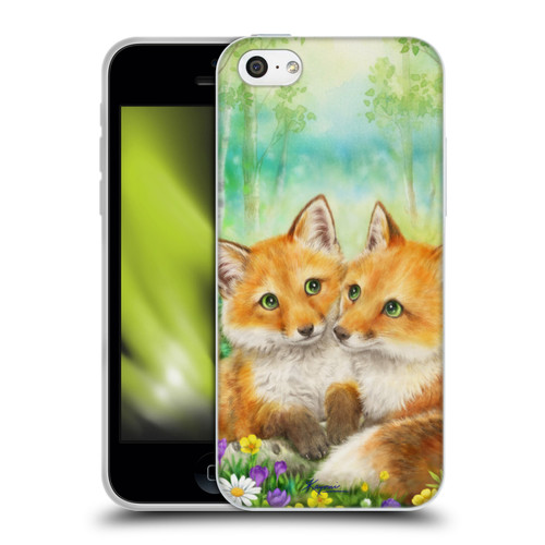 Kayomi Harai Graphic Art Fox Couple In Forest Soft Gel Case for Apple iPhone 5c