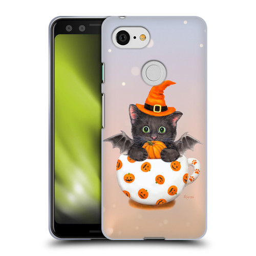Kayomi Harai Graphic Art Halloween Kitten In Teacup Soft Gel Case for Google Pixel 3