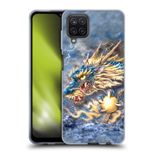 Kayomi Harai Graphic Art Blue Asian Dragon Soft Gel Case for Samsung Galaxy A12 (2020)