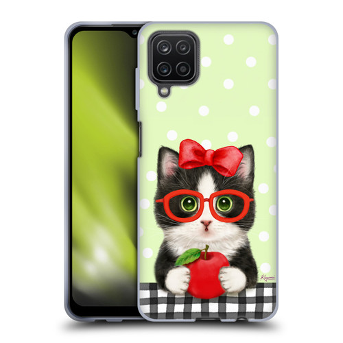 Kayomi Harai Graphic Art Teacher Cat With Apple Soft Gel Case for Samsung Galaxy A12 (2020)