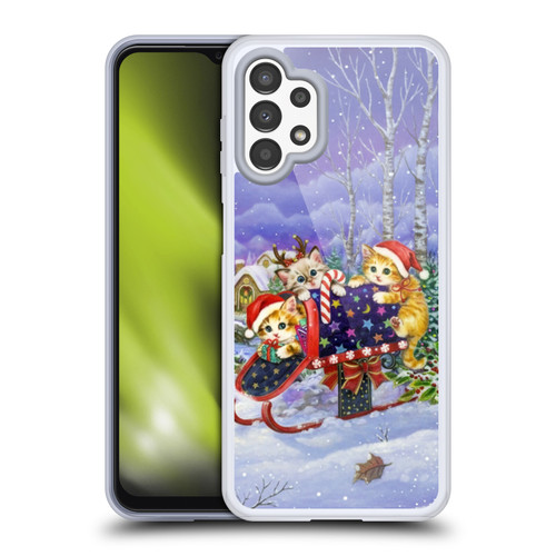 Kayomi Harai Graphic Art Christmas Cats Mailbox Soft Gel Case for Samsung Galaxy A13 (2022)
