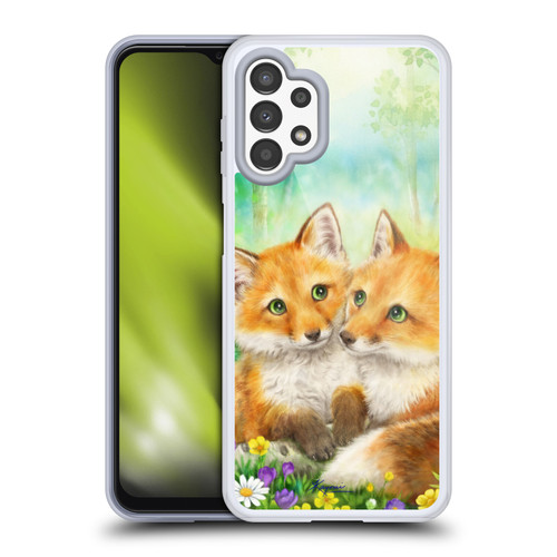 Kayomi Harai Graphic Art Fox Couple In Forest Soft Gel Case for Samsung Galaxy A13 (2022)