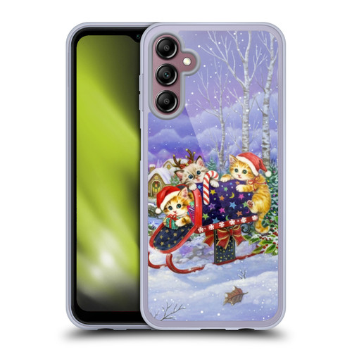Kayomi Harai Graphic Art Christmas Cats Mailbox Soft Gel Case for Samsung Galaxy A14 5G