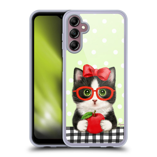 Kayomi Harai Graphic Art Teacher Cat With Apple Soft Gel Case for Samsung Galaxy A14 5G