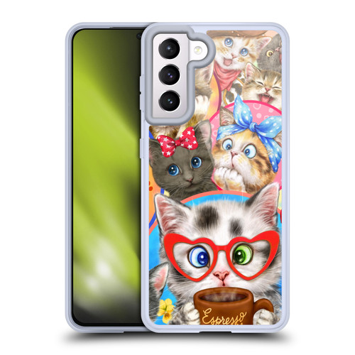 Kayomi Harai Graphic Art Character Cats Soft Gel Case for Samsung Galaxy S21 5G