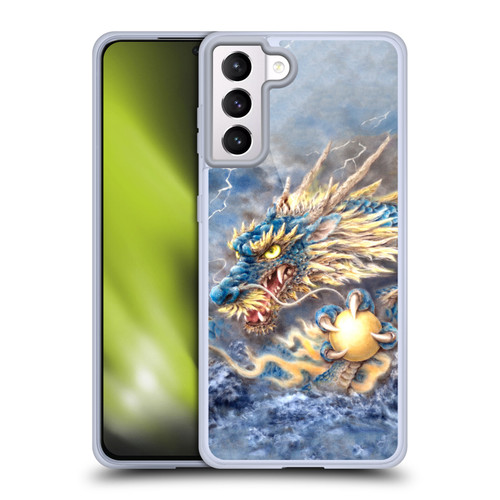 Kayomi Harai Graphic Art Blue Asian Dragon Soft Gel Case for Samsung Galaxy S21+ 5G