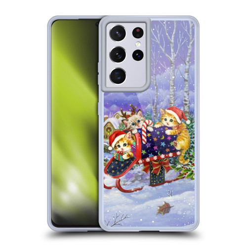 Kayomi Harai Graphic Art Christmas Cats Mailbox Soft Gel Case for Samsung Galaxy S21 Ultra 5G