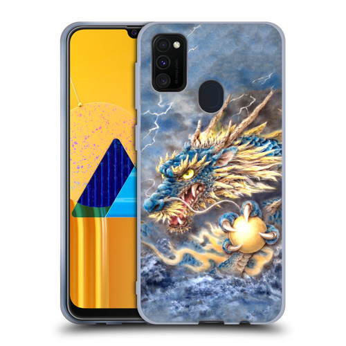 Kayomi Harai Graphic Art Blue Asian Dragon Soft Gel Case for Samsung Galaxy M30s (2019)/M21 (2020)