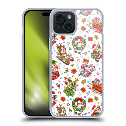 Kayomi Harai Magical Fantasy Christmas Kittens Pattern Soft Gel Case for Apple iPhone 15 Plus