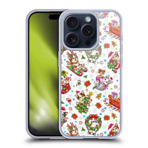 Kayomi Harai Magical Fantasy Christmas Kittens Pattern Soft Gel Case for Apple iPhone 15 Pro