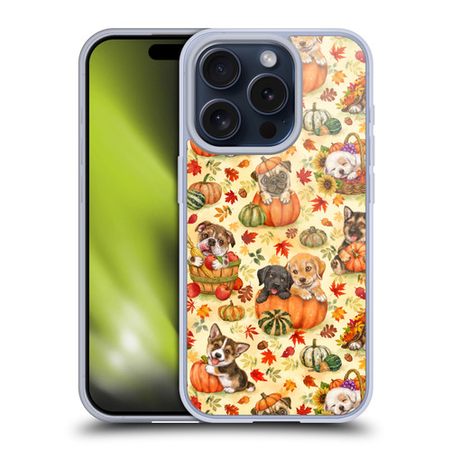 Kayomi Harai Magical Fantasy Harvest Puppies Pattern Soft Gel Case for Apple iPhone 15 Pro