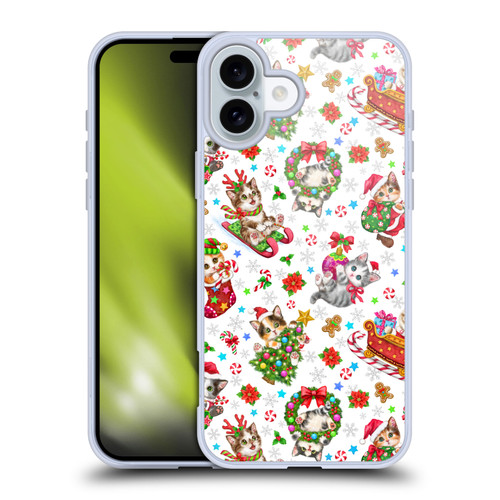 Kayomi Harai Magical Fantasy Christmas Kittens Pattern Soft Gel Case for Apple iPhone 16 Plus & MagSafe