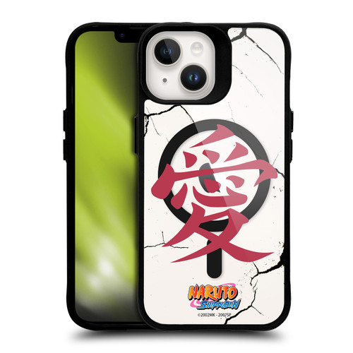 Naruto Shippuden Characters & Icons Gaara Tattoo BLACK SHOCKPROOF BUMPER CASE COMPATIBLE WITH Apple iPhone 14 & MAGSAFE
