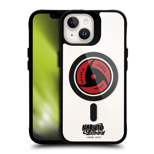 Naruto Shippuden Characters & Icons Itachi Mangekyo Sharingan BLACK SHOCKPROOF BUMPER CASE COMPATIBLE WITH Apple iPhone 14 & MAGSAFE