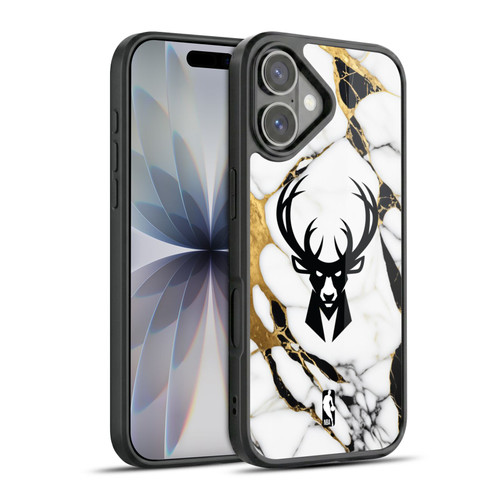 NBA Milwaukee Bucks White Marble Gel Armour Case For Apple iPhone 17